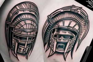 spartan helmet tattoo idea