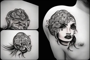 casco espartano con cresta tattoo idea