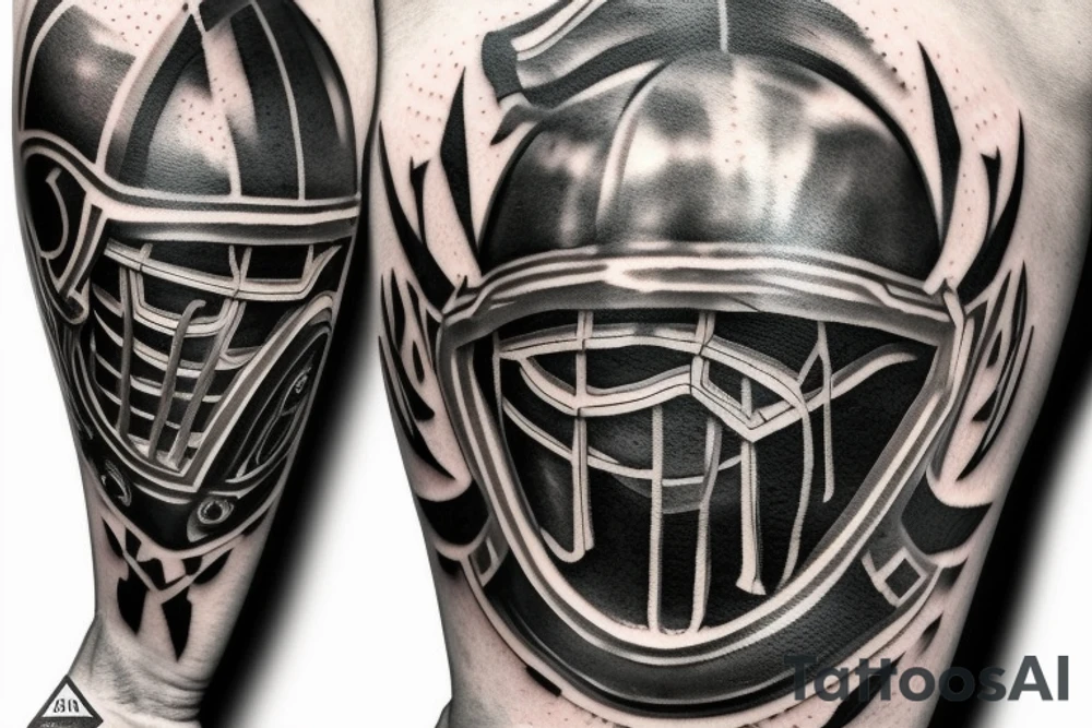 spartan helmet with crest tattoo idea