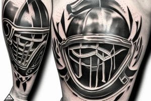 spartan helmet with crest tattoo idea