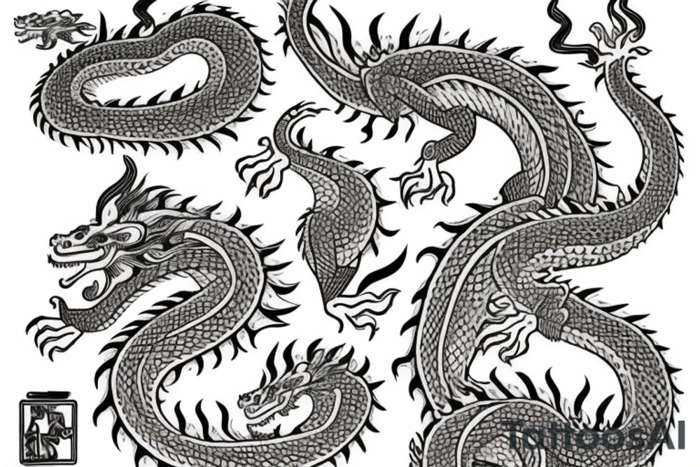 pattachitra style dragon tattoo idea