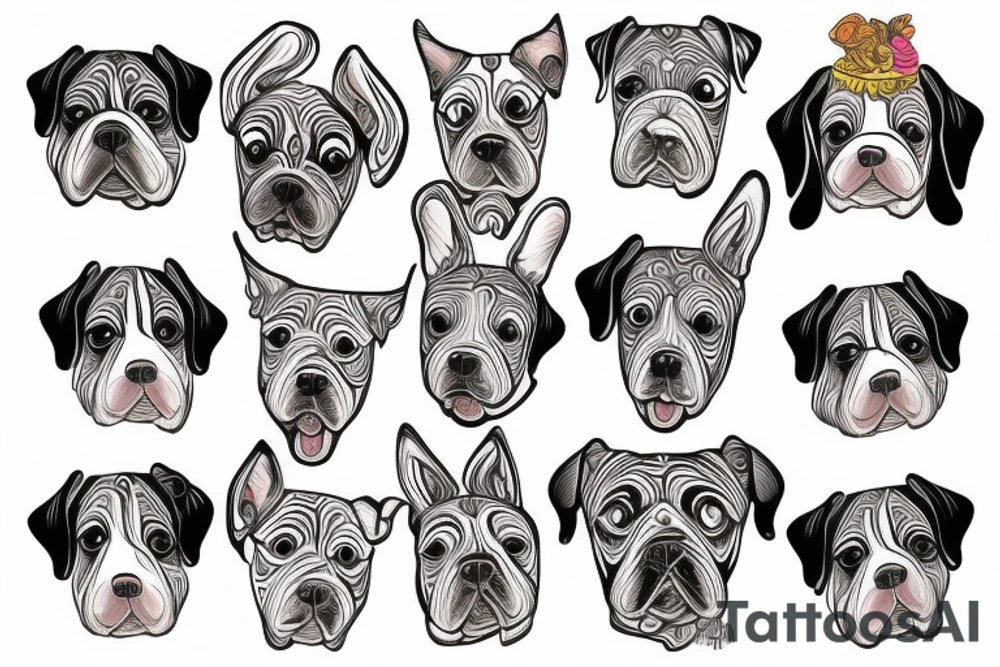 pattachitra style dog tattoo idea