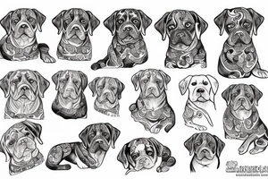 pattachitra style dog tattoo idea