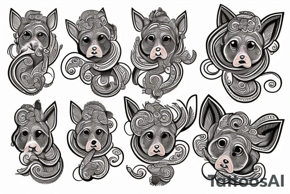 pattachitra style yorki tattoo idea