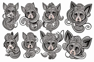 pattachitra style yorki tattoo idea