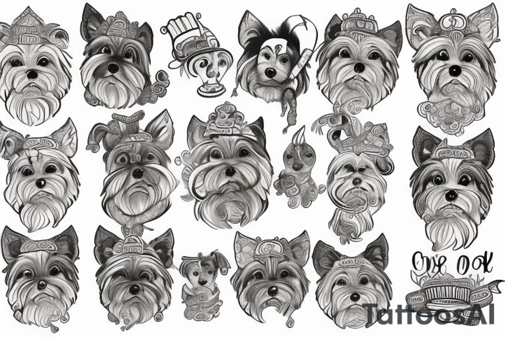 pattachitra style yorki tattoo idea