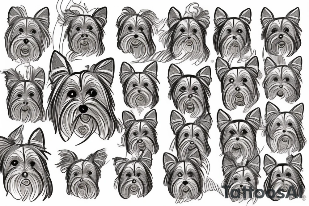 pattachitra style yorkie tattoo idea