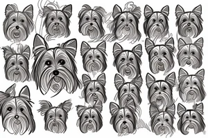 pattachitra style yorkie tattoo idea