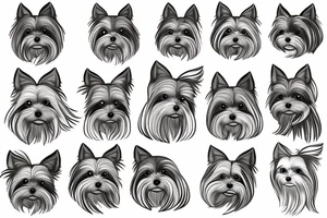pattachitra style yorkshire terrier tattoo idea