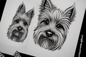 pattachitra style yorkshire terrier tattoo idea