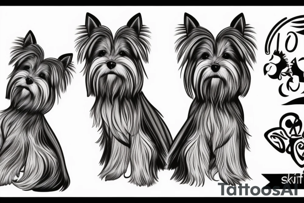 yorkshire terrier with attitude tattoo idea