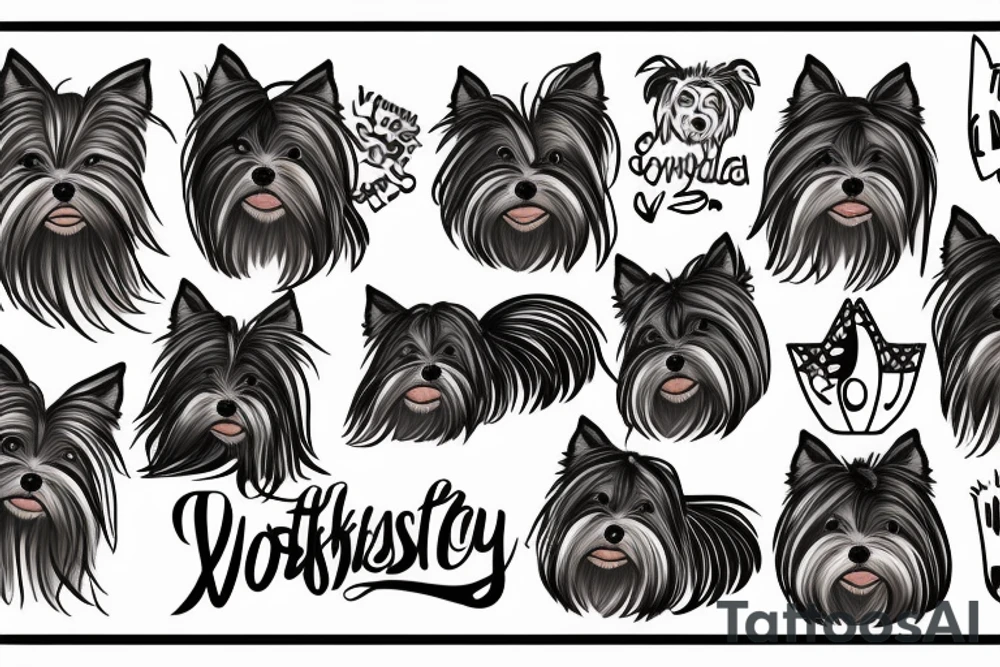 yorkshire terrier with attitude tattoo idea