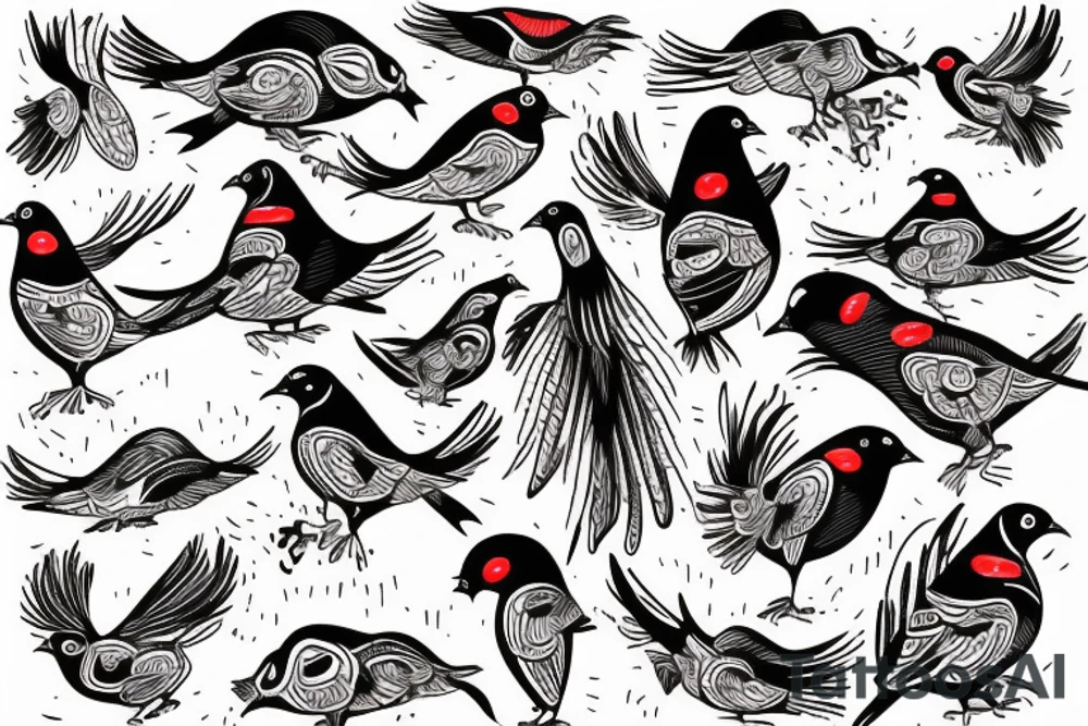 pattachitra pigeon tattoo idea