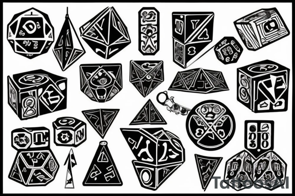 funky dice tattoo idea