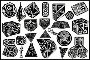funky dice tattoo idea