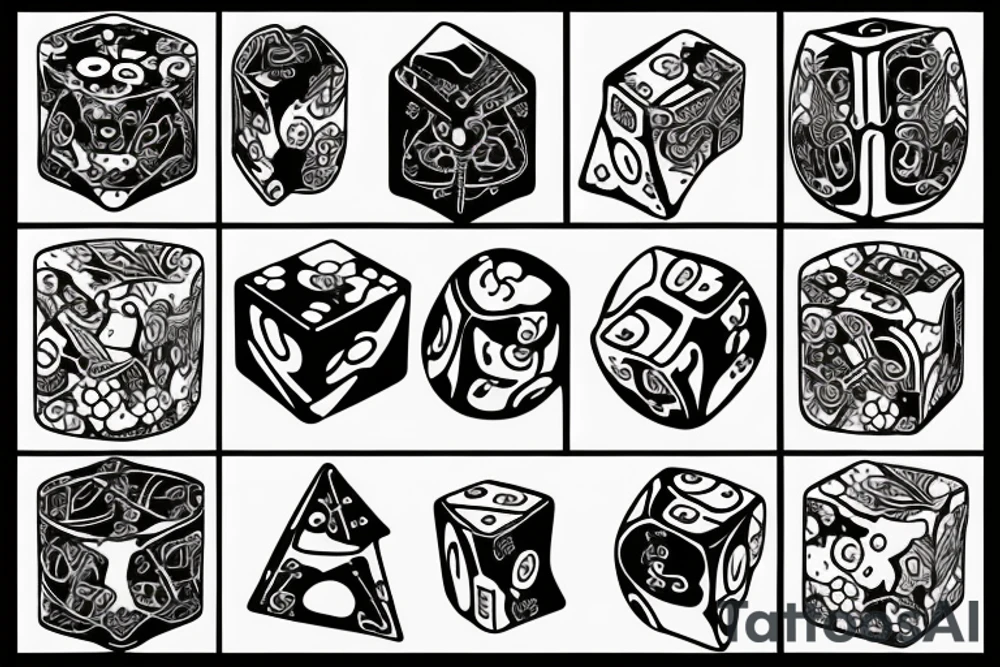 funky dice tattoo idea