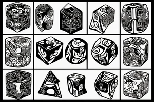 funky dice tattoo idea