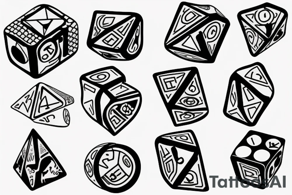 funky dice tattoo idea