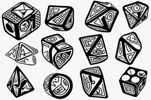 funky dice tattoo idea