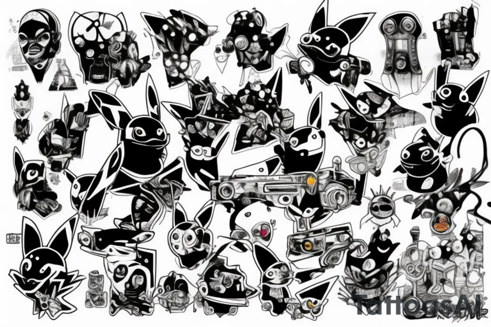 cyborg pikachu tattoo idea