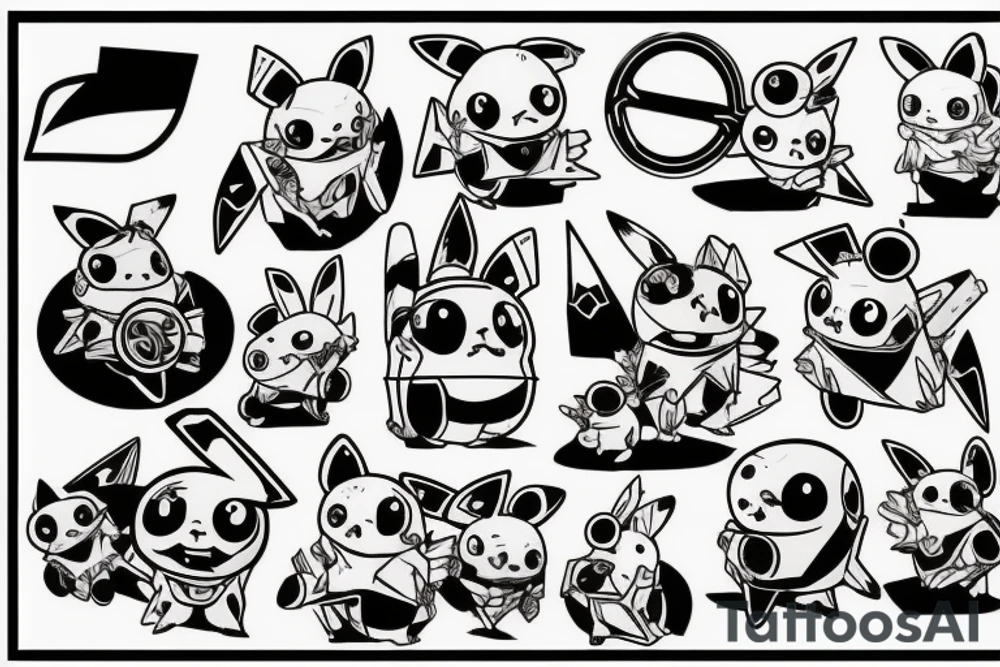 cyborg pikachu tattoo idea