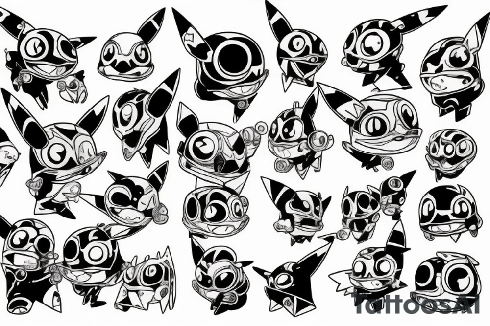 cyborg pikachu tattoo idea