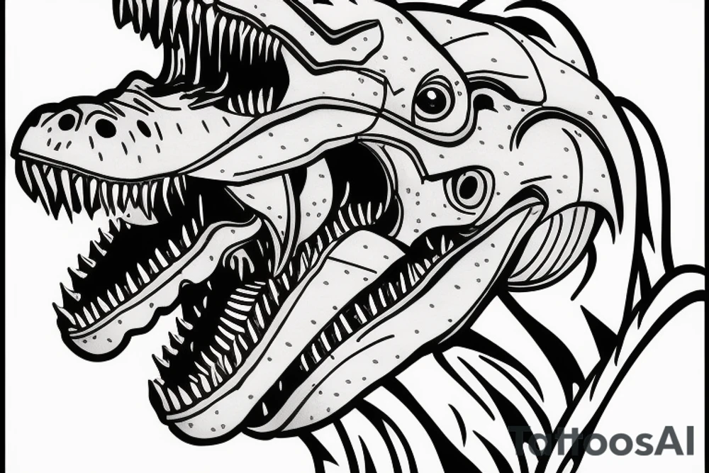 cyborg t-rex tattoo idea