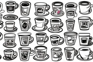 walking coffee cup tattoo idea