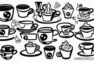 pikachu drinking coffee tattoo idea