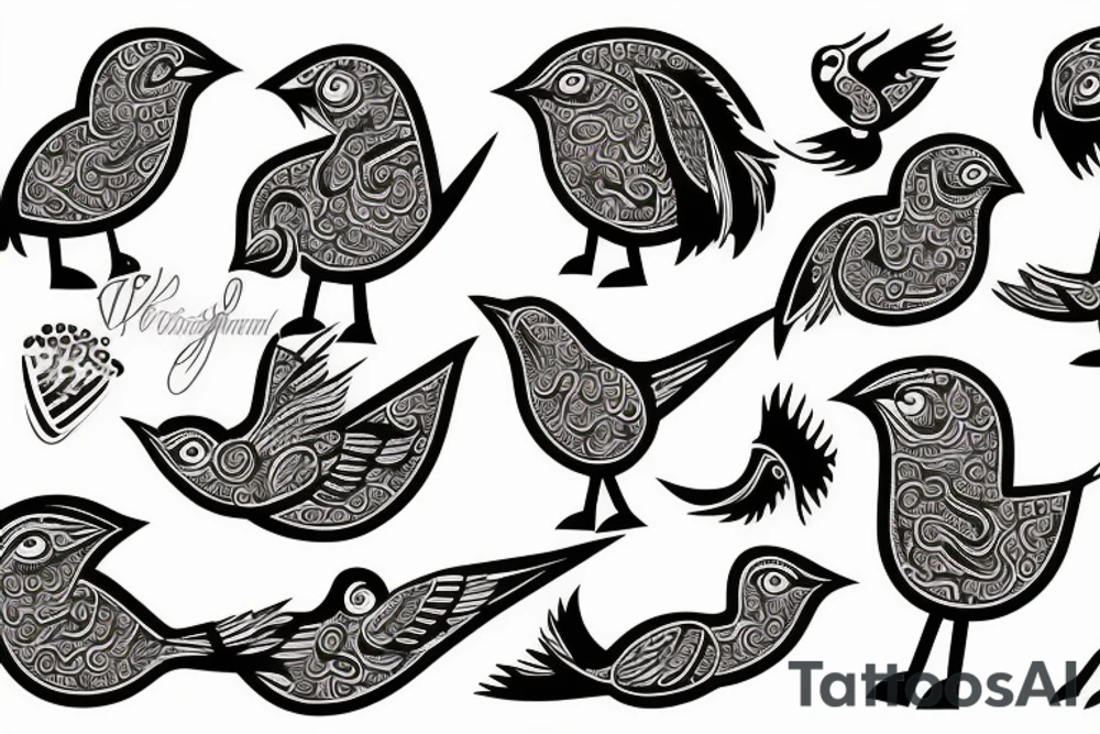 pattachitra bird tattoo idea
