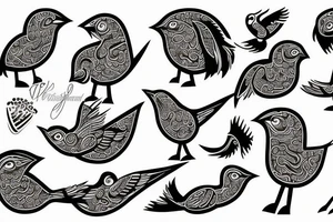 pattachitra bird tattoo idea