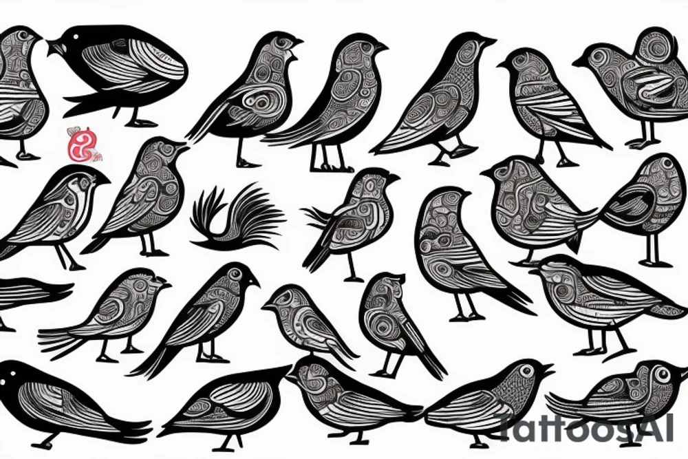 pattachitra bird tattoo idea