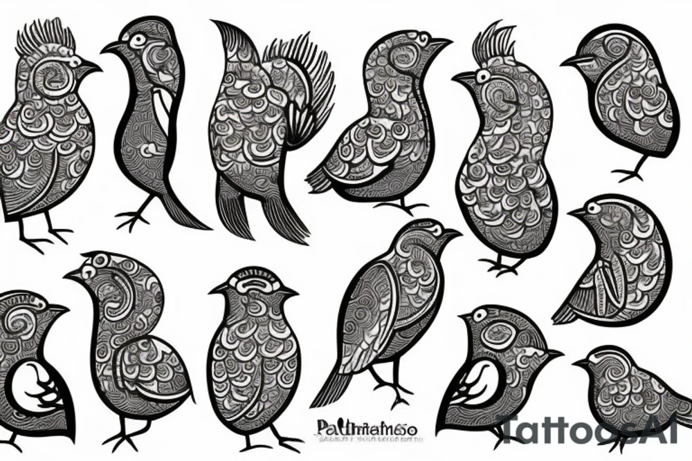 pattachitra bird tattoo idea