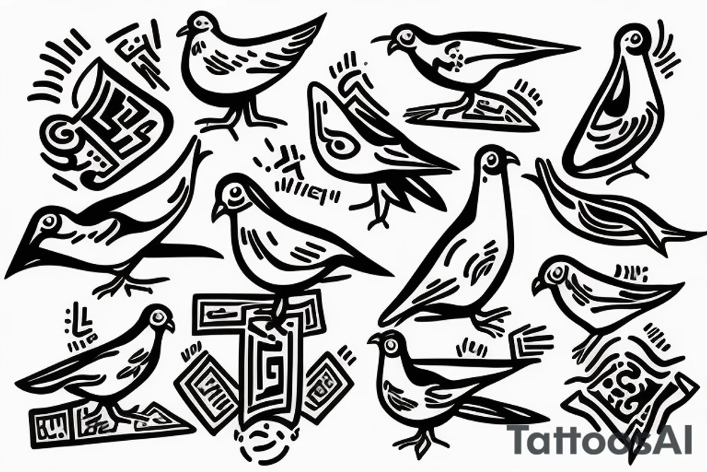 pigeon tattoo idea