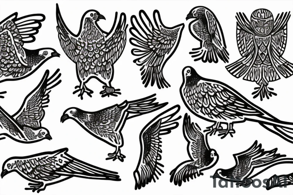 pigeon tattoo idea