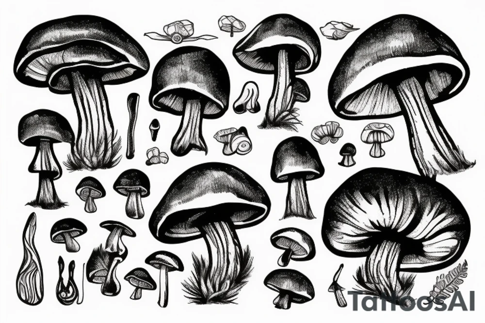 mushroom tattoo idea