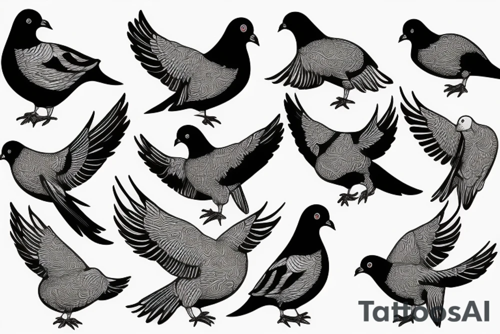 pigeon tattoo idea