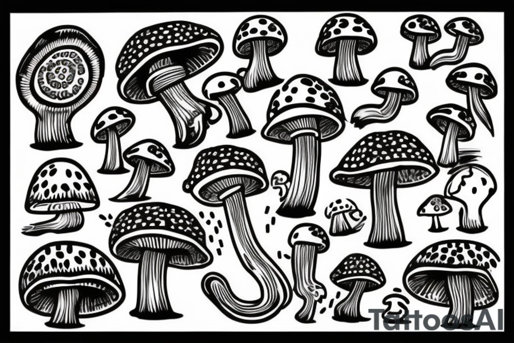 mushroom tattoo idea