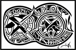 the rebellion logo from the tv show Andor tattoo idea