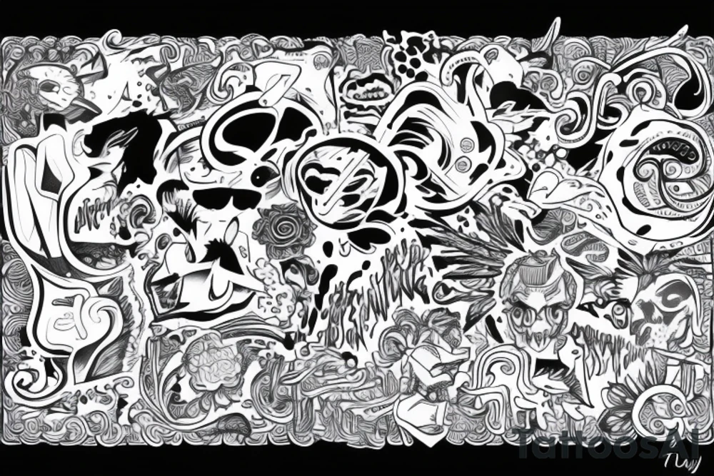 ADHD represented in flowing way tattoo idea