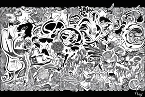 ADHD represented in flowing way tattoo idea