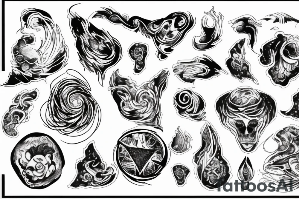 ADHD represented in flowing way tattoo idea