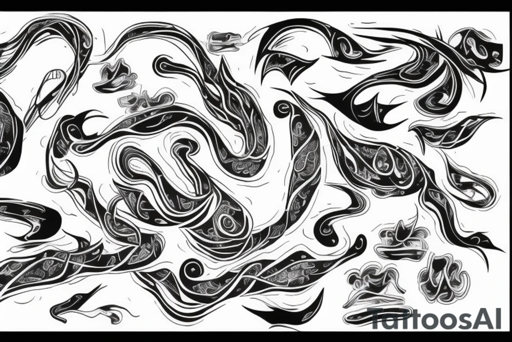 ADHD represented in flowing way tattoo idea