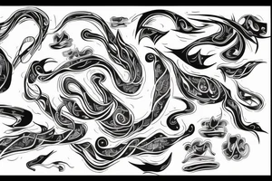 ADHD represented in flowing way tattoo idea