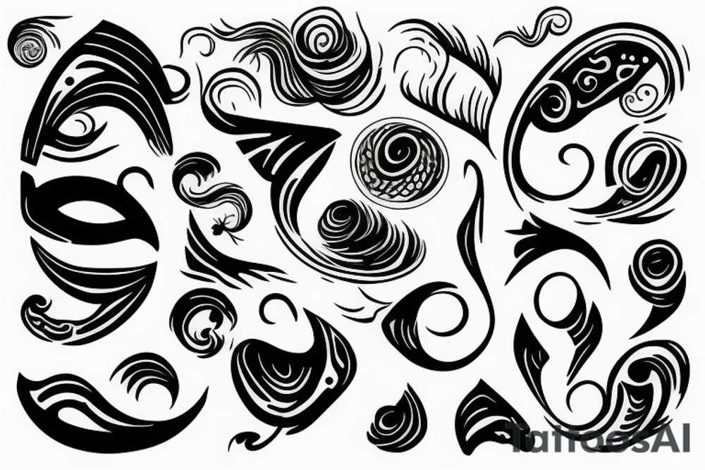 ADHD represented in flowing way tattoo idea