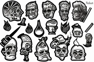 Bobble head Mando smoking a joint tattoo idea