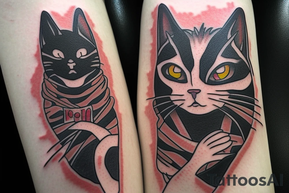 Itachi from naruto but as a cat tattoo idea