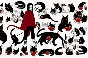 Itachi from naruto but as a cat tattoo idea