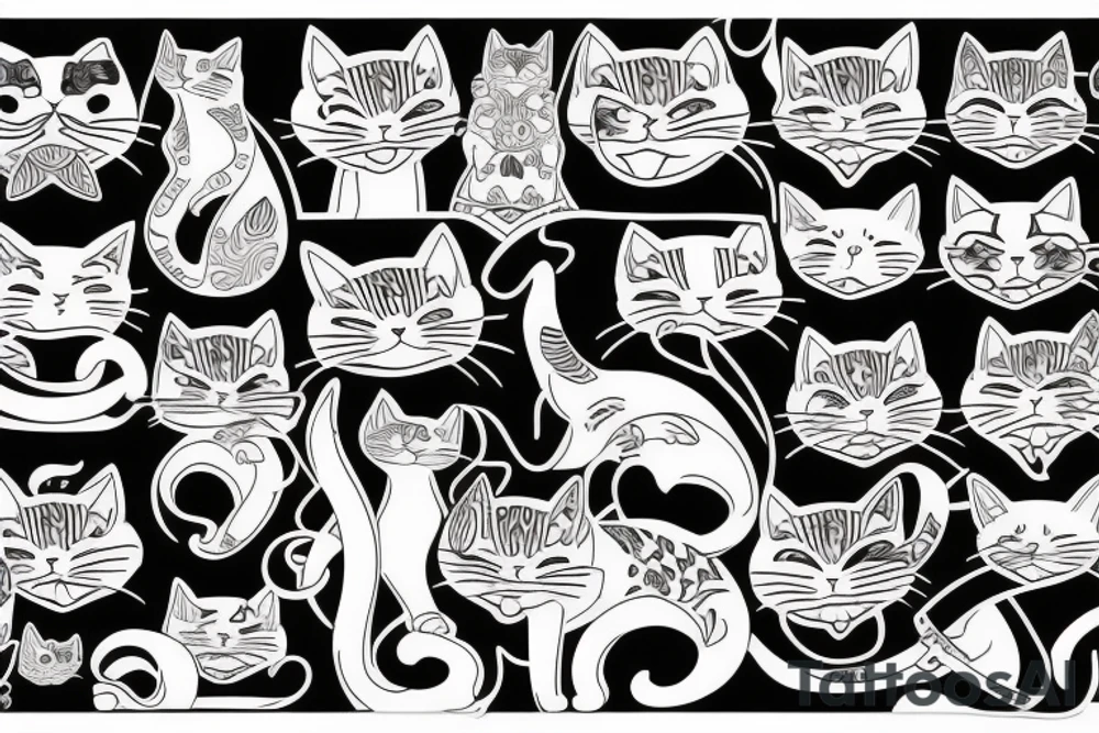 Cat with akatsuki patterns tattoo idea