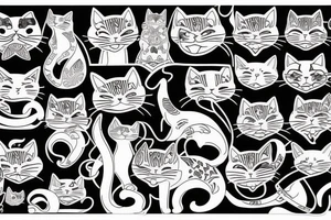 Cat with akatsuki patterns tattoo idea